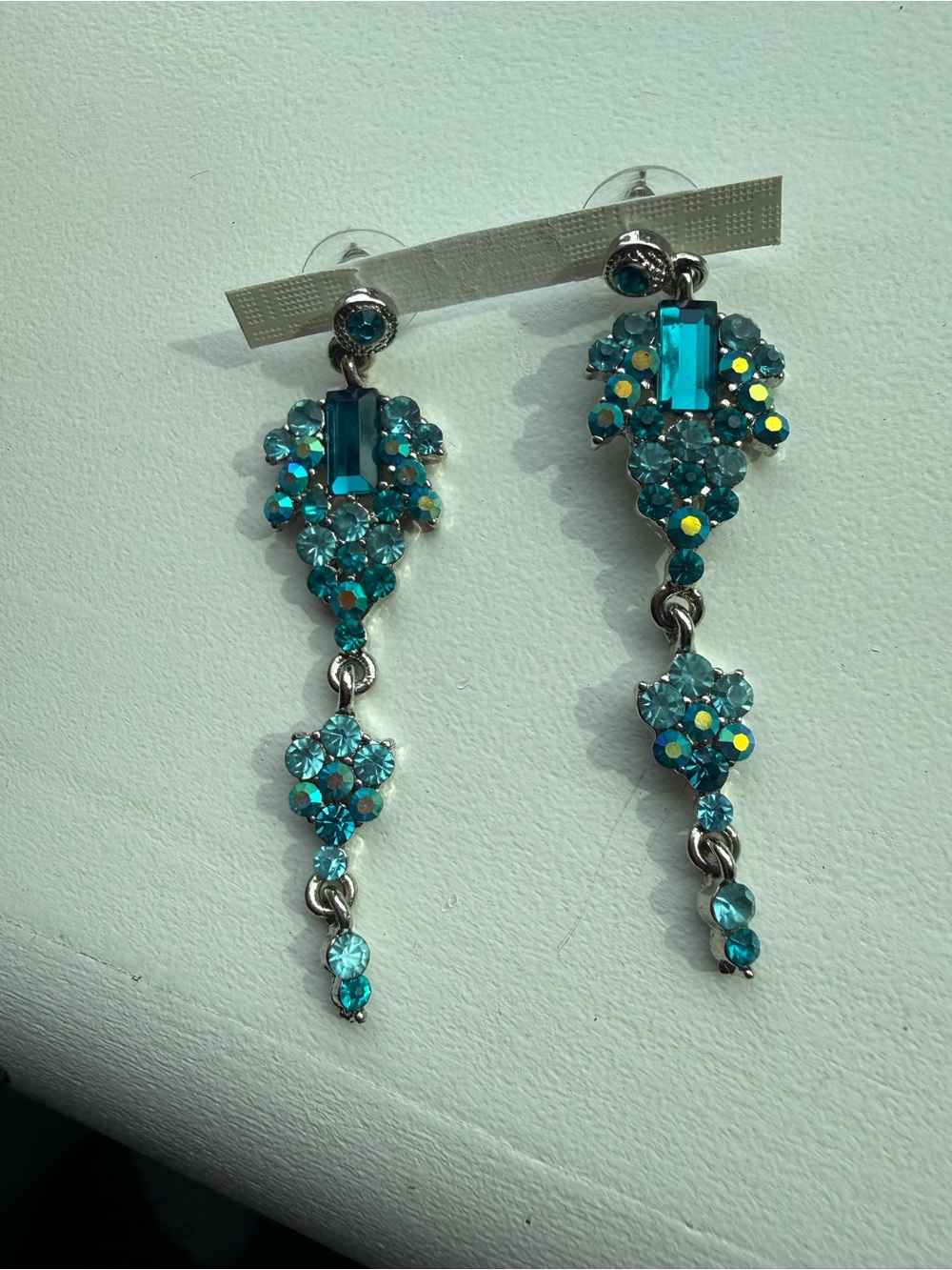 Teal  Drop Earrings - Unbranded